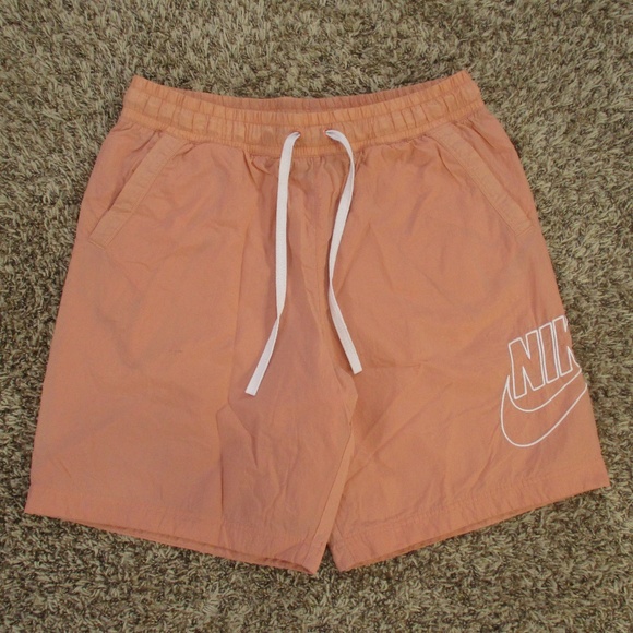 Nike Sportswear Shorts Men's‎ Large Peach White Athletic Woven Mesh Active Wear - Picture 1 of 9